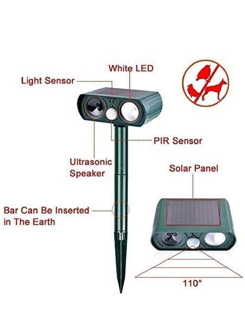 Gerenic - Ultrasonic Cat Repellent Repellent with Motion Activated Sensor Flashing Light Ground Stake Waterproof Cat Deterant - Image 1