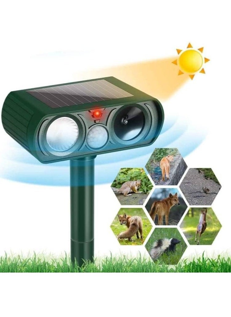 Gerenic - Ultrasonic Cat Repellent Repellent with Motion Activated Sensor Flashing Light Ground Stake Waterproof Cat Deterant - Image 1
