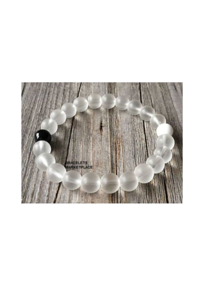 RA accessories Unisex Bracelet Of  Bead Off-White Turquoise & Transparent & Black Onyx - Image 1