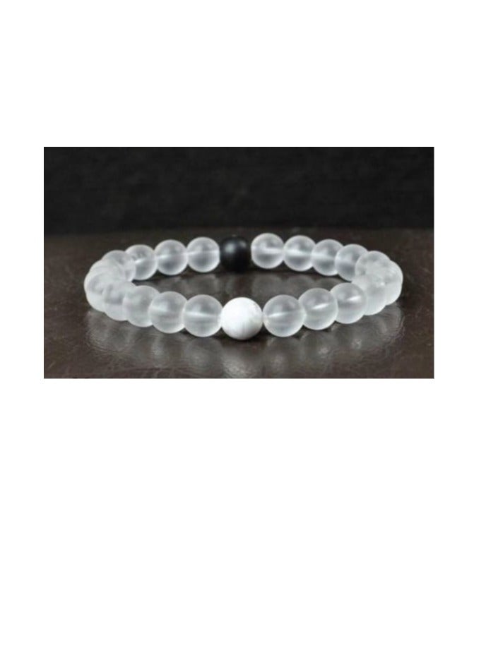 RA accessories Unisex Bracelet Of  Bead Off-White Turquoise & Transparent & Black Onyx - Image 2