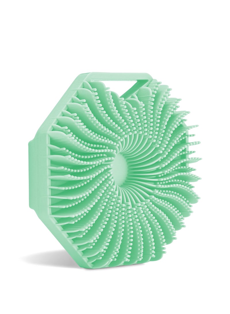 SYOSI Antimicrobial Silicone Body Scrubber for Sensitive Skin, Eco-Friendly, Lathers Well, and Charcoal-Infused for a Deep Clean,Get Softer, Healthier Skin (Mint) - Image 1