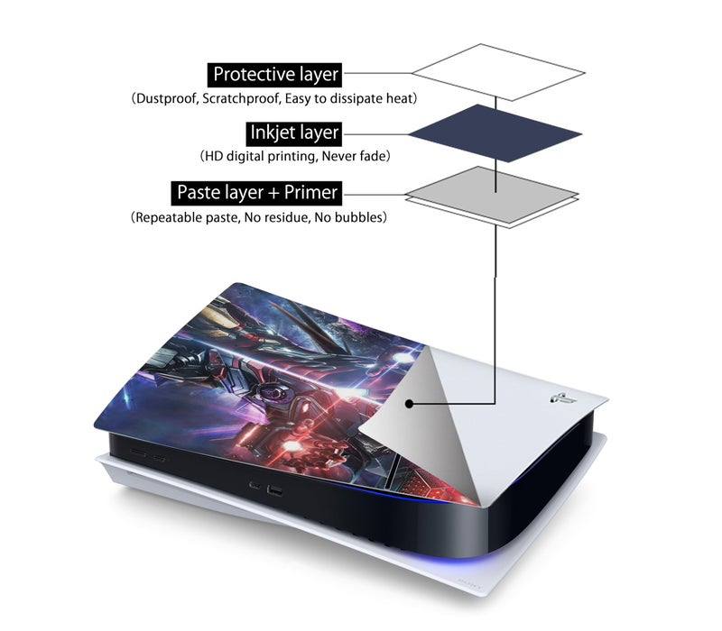 PEYANZ Vinyl Skin Compatible with PS5 Slim (Digital Edition) | HD Print, Scratch Resistant, Bubble-Free Application - Image 4