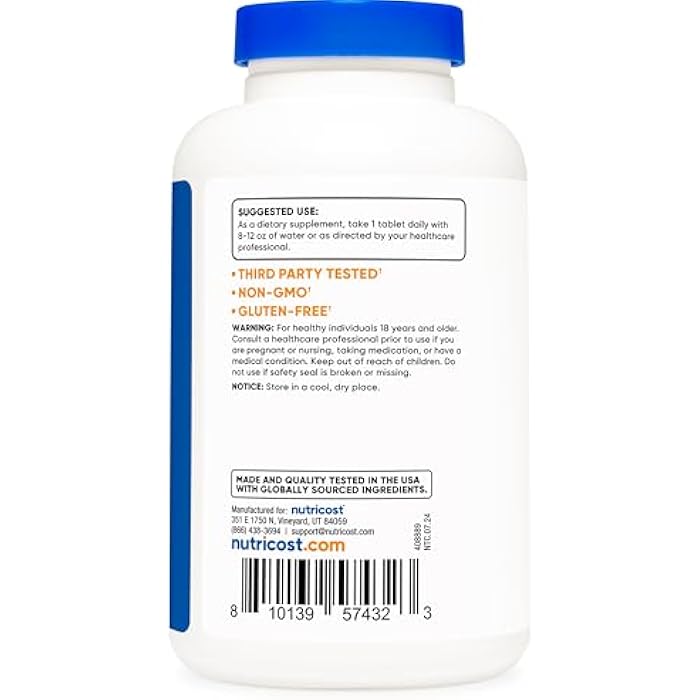 Nutricost N-Acetyl L-Cysteine (NAC) 1000 mg, 120 Vegan Tablets - GMO Free, Gluten Free, Vegetarian Supplement - Image 4