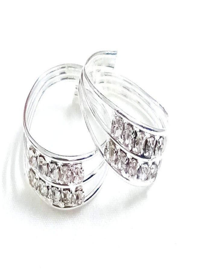 SMARNN Toerings Bichiya Silver Plated Colorful Meenakari, Long Design, Adjustable Size Ethnic Foot Ring toering Bichiya for Women Traditional (Pack of 4) - Image 2