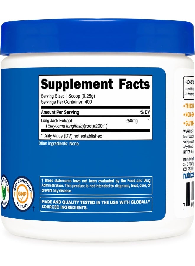 Nutricost LongJack (Eurycoma Longifolia) 100:1 Extract Powder 100 Grams - Image 5