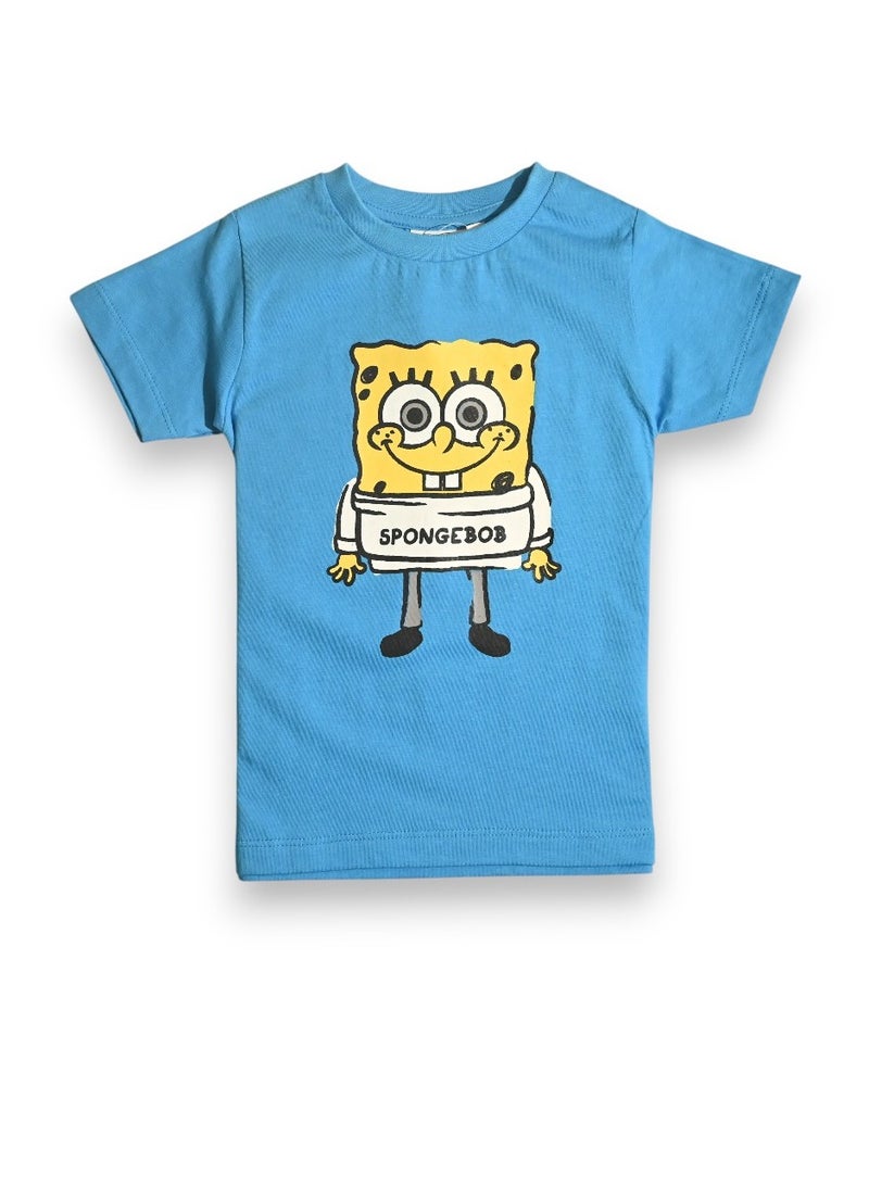 تي شيرت سبونج بوب للأولاد بأكمام قصيرة