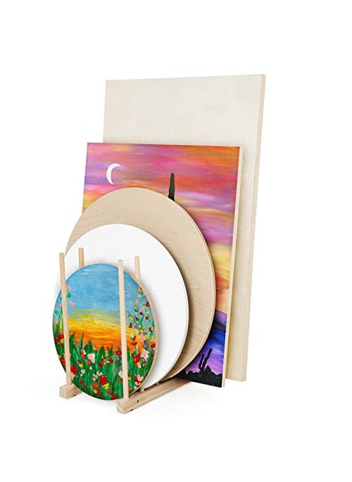 Falling In art Falling in Art Small Wooden Art Storage Rack  Canvas Drying Stand for Artworks Frames Canvases Drawing Boards Prints Panels Paintings Display 