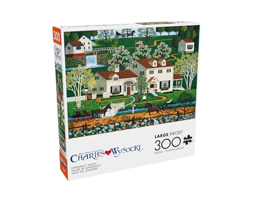 Buffalo Games Gingernut Valley Charles Wysocki 300 Oversized Piece Jigsaw Puzzle Large Oversized Shapes Great for Adults Seniors Family Kids Easy to Grip - Image 1