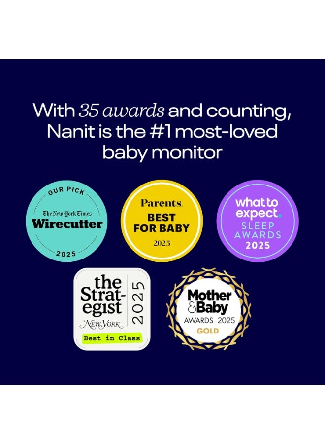 Nanit Pro Smart Baby Monitor & Flex Stand - 1080p Secure Wi-Fi Video Camera, Sensor-Free Sleep & Breathing Motion Tracker, 2-Way Audio, Sound & Motion Alerts, Night Vision, and Breathing Band - White - Image 5