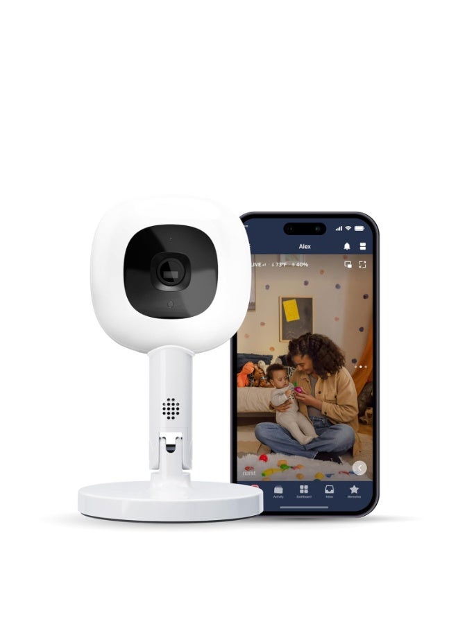 Nanit Pro Smart Baby Monitor & Flex Stand - 1080p Secure Wi-Fi Video Camera, Sensor-Free Sleep & Breathing Motion Tracker, 2-Way Audio, Sound & Motion Alerts, Night Vision, and Breathing Band - White - Image 1