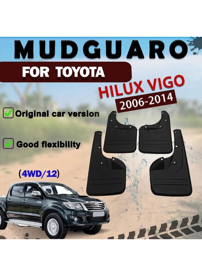 4Pcs Black Mudguard Set For Toyota Hilux Vigo 2006 2014 Front Rear Tire Protection - Image 1