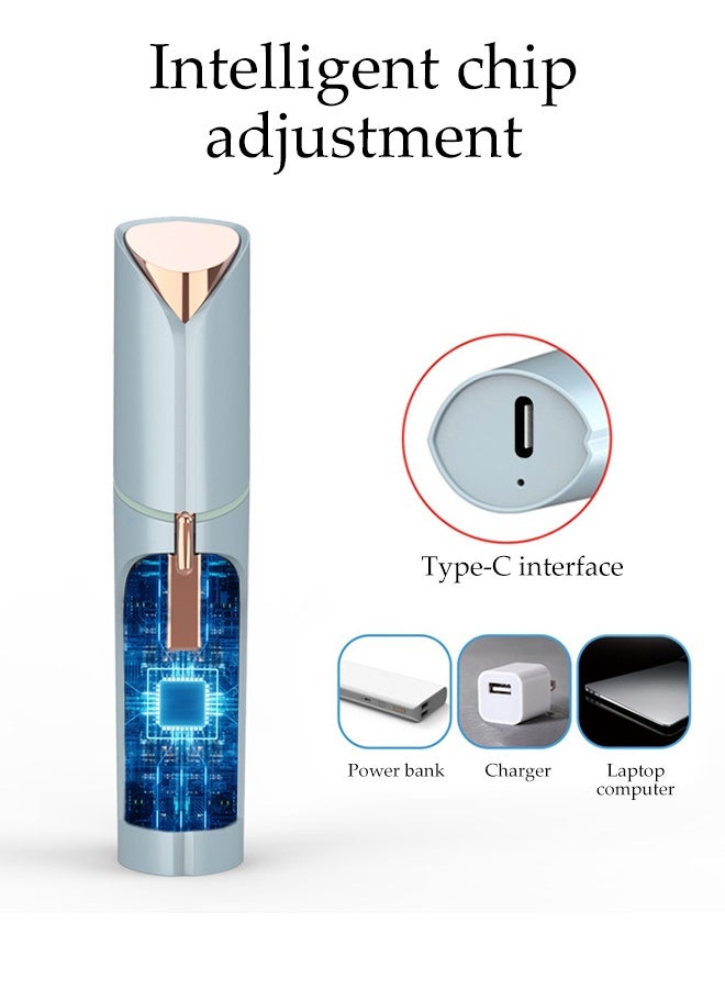 DUNISO إزالة الشعر الكهربائية، جهاز إزالة الشعر للوجه قابل لإعادة الشحن عبر USB للنساء، جهاز إزالة الشعر بدون ألم، سهل الحمل، سهل التنظيف، للشفاه، الذقن، الذراعين - Image 5