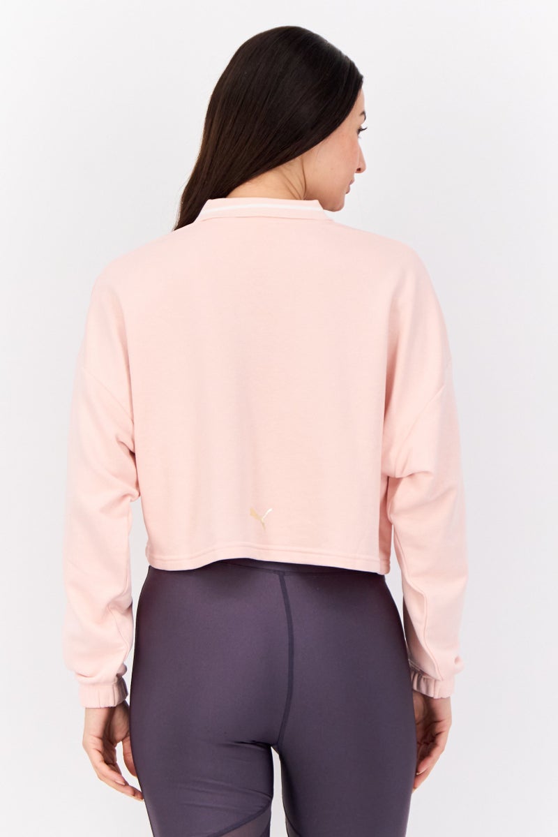 PUMA Women Oversized Brand Logo Long Sleeves Outdoor Crew Sweatshirt, Pink - Image 2