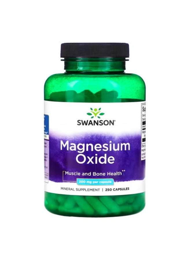 سوانسون أكسيد المغنيسيوم ، 400 ملجم ، 250 كبسولة (200 ملجم لكل كبسولة)