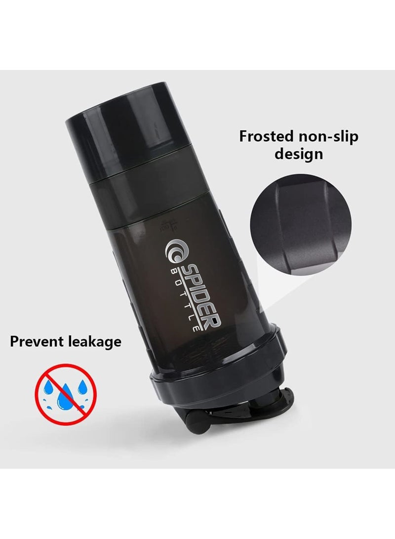 Generic Shaker Bottle,16oz Shaker Cup,Protein Shaker Bottle with Storage & Shaker Ball,GYM Shaker Bottles for Protein Shakes,Sports Shake Mixer Bottle,100% Leak Proof,BPA Free,3 Layer (Black) - Image 5