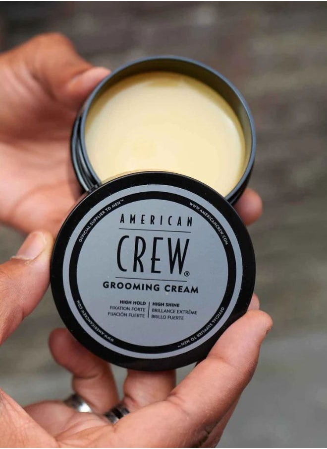 AMERICAN CREW Grooming Hair Styling Cream, 85 g, Straight Sleek Look, Soften Curly Hair, Aloe Vera Conditioning, Moisture Repellent, High Hold and Shine  - Image 3
