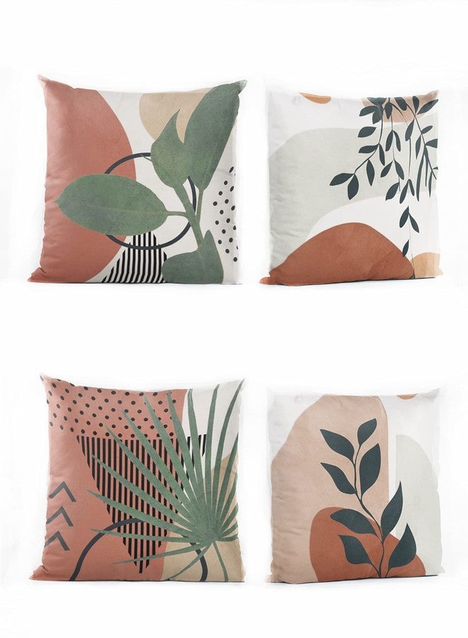 Bamboo Decor | Set Of 4 Cushions Covers Size (45x45) CM-(18x18) IN Hidden Side Zipper Contemporary Printed Design Throw Pillow Covers -Decorative Pillow Cases For Bed -Sofa- Lounge Chair (Nordic) - Image 1
