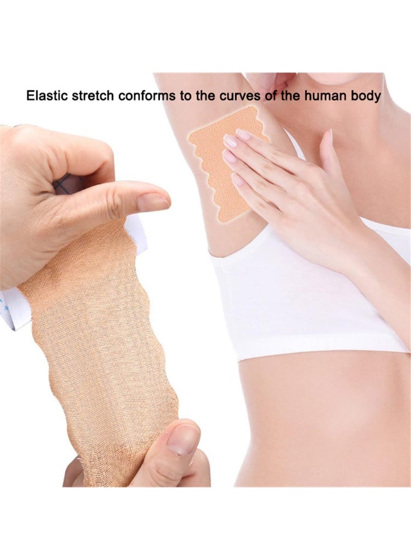 Underarm Sweat Pads, 20 Pcs Disposable Underarm Sweat Pads, Invisible Self-Adhesive Cotton Absorbent Armpits Antiperspirant Stickers, Dress Shields, Enhanced Anti Sweat Protection (Elastic Fabric) - Image 3