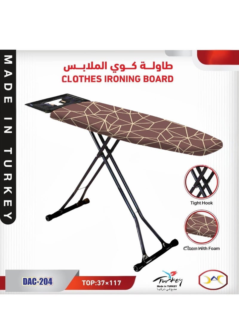 Turkey Made Ironing stand Heavy-Duty 117 x 37 cm with Powder-Coated Carbon Steel Frame, Adjustable Height, and Heat-Resistant Cotton Cover  - Image 2