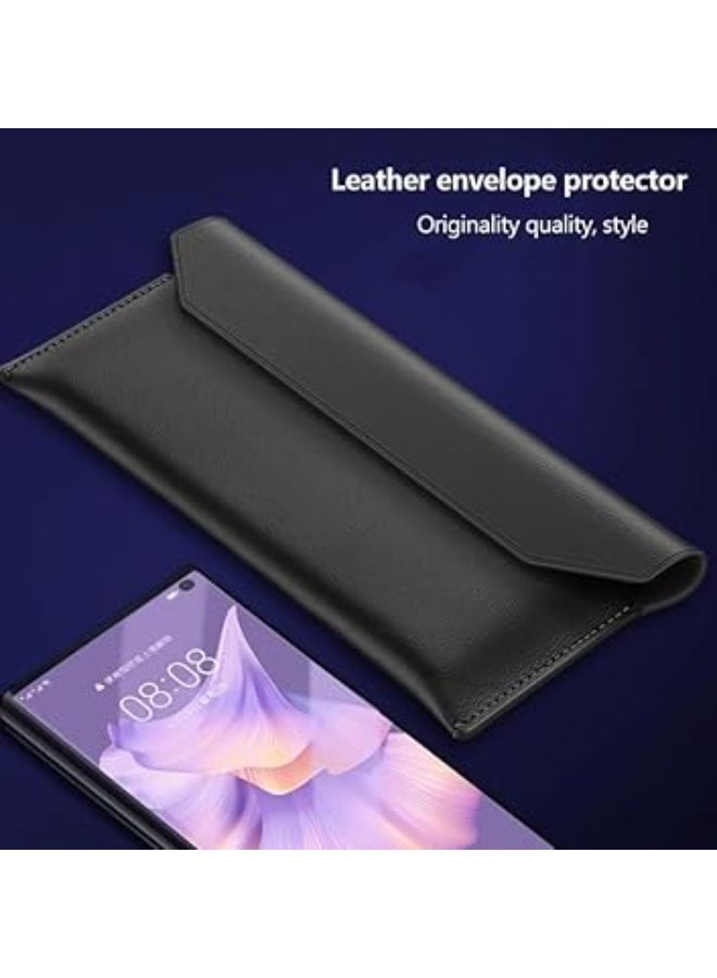 Luxury Leather Protective Case with Classic Magnetic Flip Design for Huawei Mate XT Ultimate Neo, Elegant Scratch-Resistant and Shockproof Cover Made of Premium Leather, Provides Full Protection with a Stylish and Sophisticated Look, Perfect for Daily Use, Work, and Travel – Black Color - Image 2