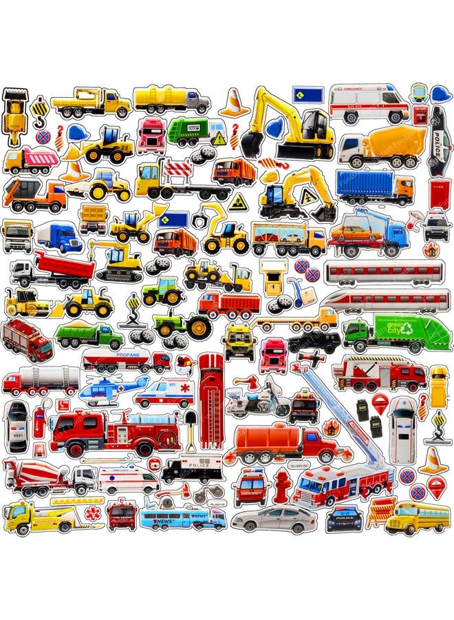 فنبلاست مجموعة ملصقات FunBlast بموضوع المركبات - ملصقات كاواي منتفخة للأطفال، ملصقات ثلاثية الأبعاد للبنات، ملصقات جمالية، ملصقات لطيفة، ملصقات إسفنجية للأطفال، ملصقات ذاتية اللصق (مجموعة من قطعتين) - Image 1