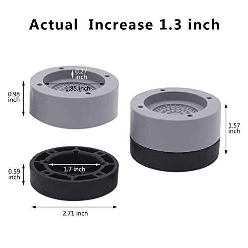 HANIHUA 4 Pack Round Bed Furniture Risers 1 inch Adjustable Bed Lifts Risers for Bed Frame, Sofa, Chair Risers, Home Heavy Duty Table Couch Legs Feet Accessories, 1300 lbs - Image 3