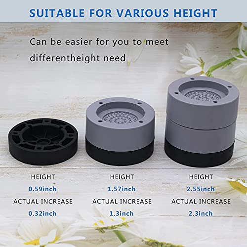HANIHUA 4 Pack Round Bed Furniture Risers 1 inch Adjustable Bed Lifts Risers for Bed Frame, Sofa, Chair Risers, Home Heavy Duty Table Couch Legs Feet Accessories, 1300 lbs - Image 5