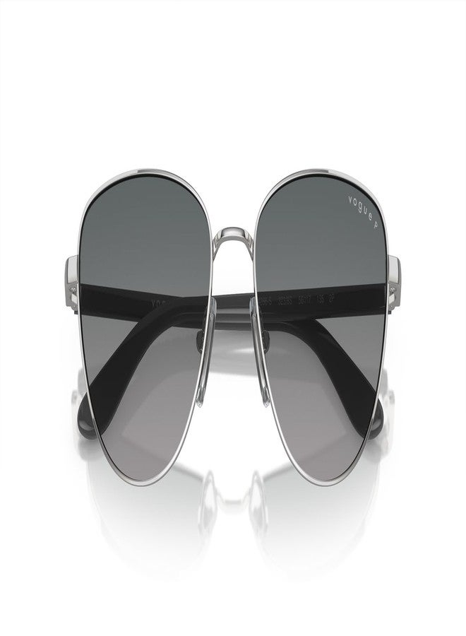 Vogue Eyewear Women's VO4286S Cat Eye Sunglasses, Silver/Polarized Grey Gradient Blue, 56 mm - Image 5