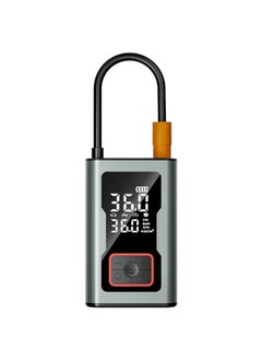 فرش ضاغط هواء محمول للسيارة من FARSH بقوة 150 رطل/بوصة مربعة، مضخة هواء أوتوماتيكية مع بطارية قابلة لإعادة الشحن ومصباح يدوي رقمي LCD/LED، منفاخ إطارات كهربائي للسيارة/الدراجة/الدراجات النارية/الكرة  - Image 1