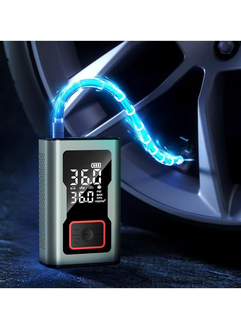 FARSH Car Portable Air Compressor 150PSI, Automatic Air Pump Rechargeable Battery Power Bank with Digital LCD/LED Flashlight, Electric Tire Inflator for Car/Bicycle/Moto/Ball - Image 4