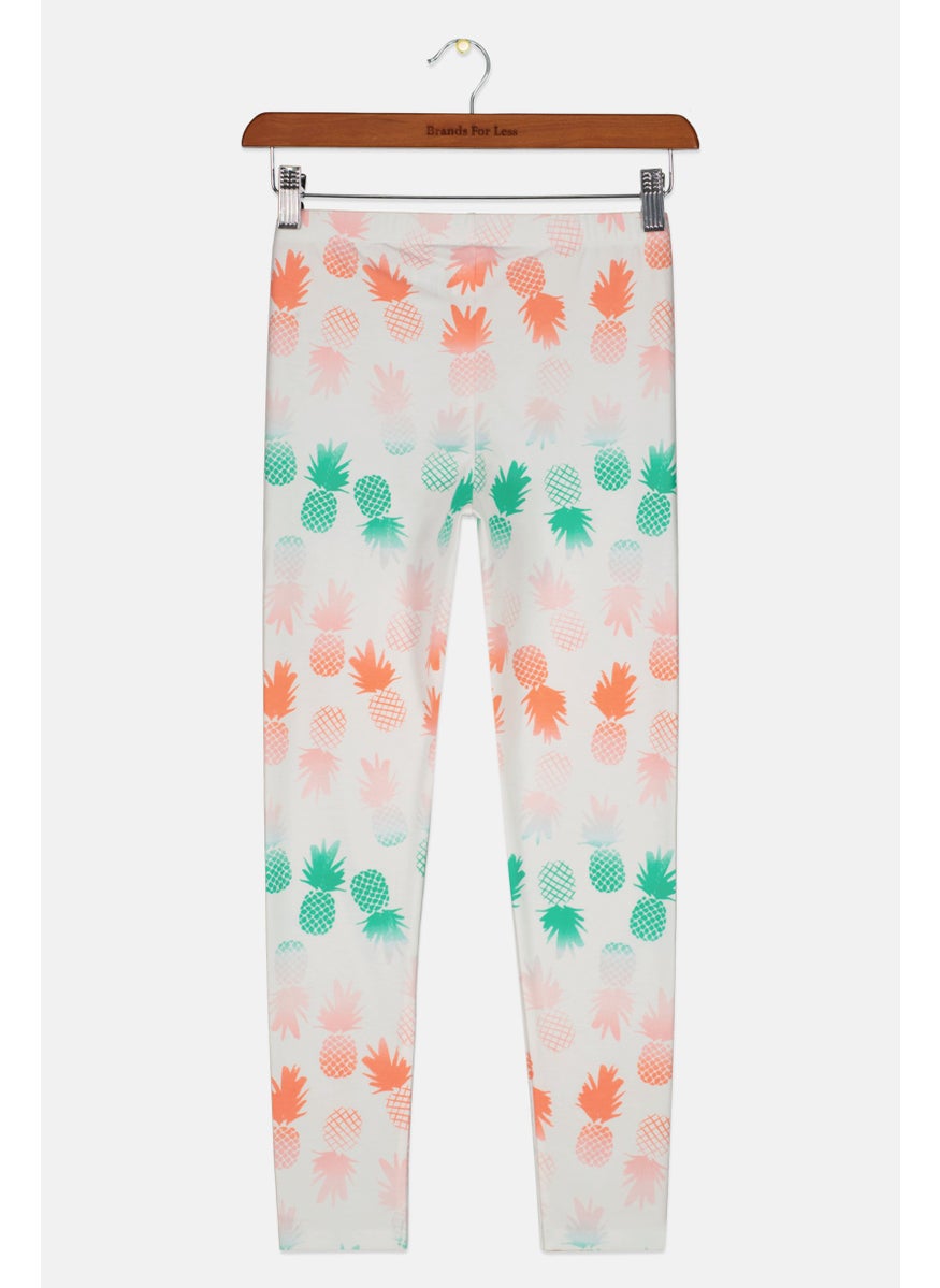 Epic Threads Kids Girl All Over Print Pull On Leggings, Angel White  - Image 2
