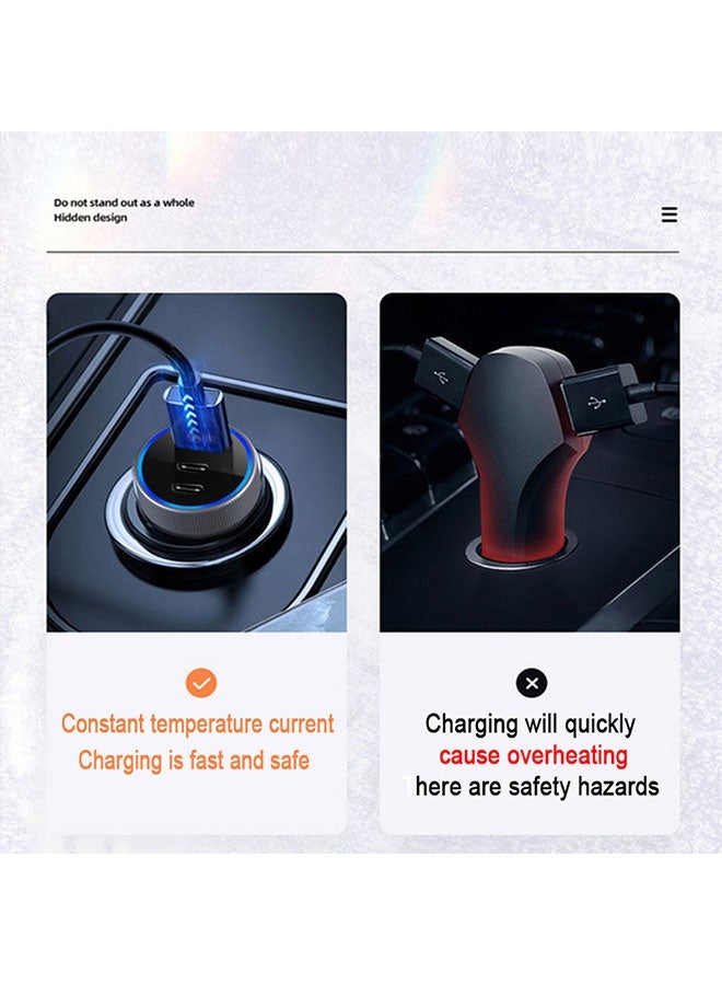 USB-C Car Charger, 3 Port Compact Fast Charger, Car Adapter for iPhone 16/16 Plus/16 Pro/16 Pro Max/15 Series, Galaxy S25/S24/S23, MacBook Pro, iPad Air, and More, USB-C to C Cable, Black - Image 2