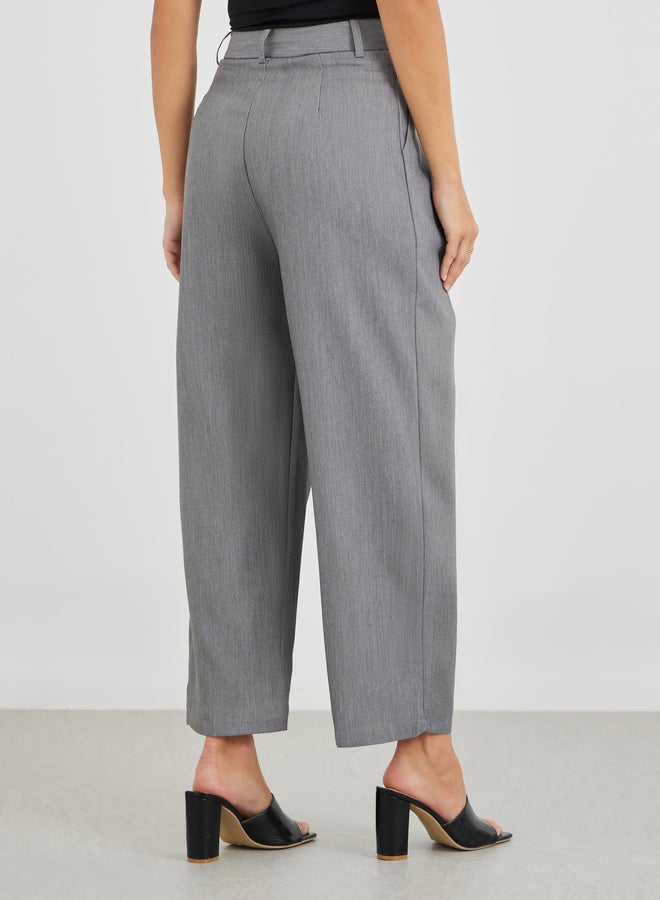 Styli Solid Pleated Wide Leg Pants - Image 4