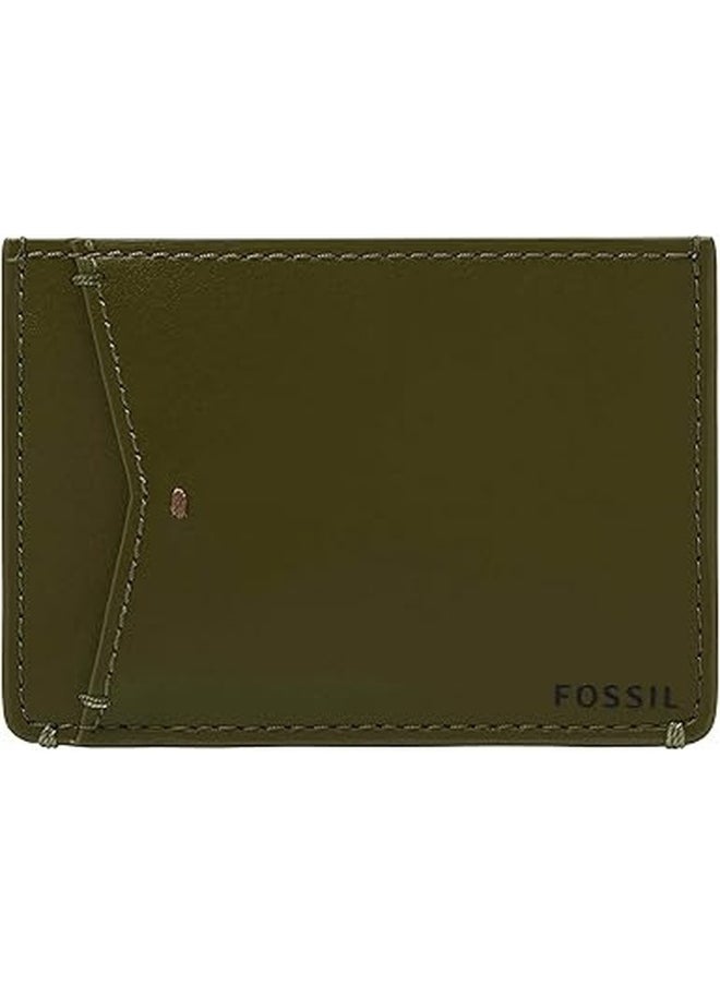 FOSSIL - Fossil Men's Joshua Vegan Cactus Slim Minimalist Card Case Front Pocket Wallet for Men - Image 1
