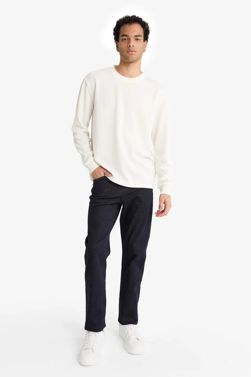 ديفاكتو Regular Fit Crew Neck Long Sleeve Body