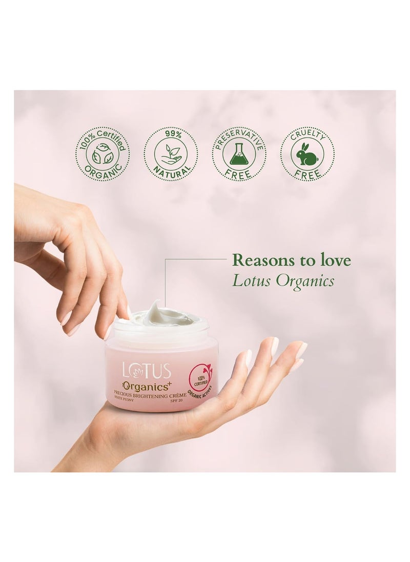 Lotus Lotus Organics+ PRECIOUS Brightening Creme SPF 20, White  - Image 5
