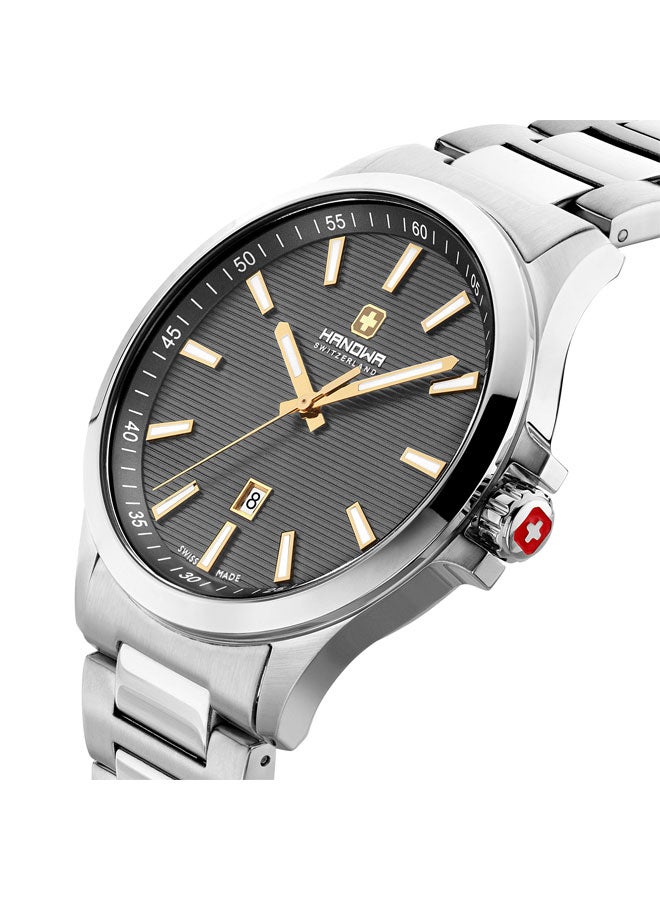 Hanowa Kander 43mm Cool Grey Dial Stainless Steel Bracelet Watch for Men  - Image 3