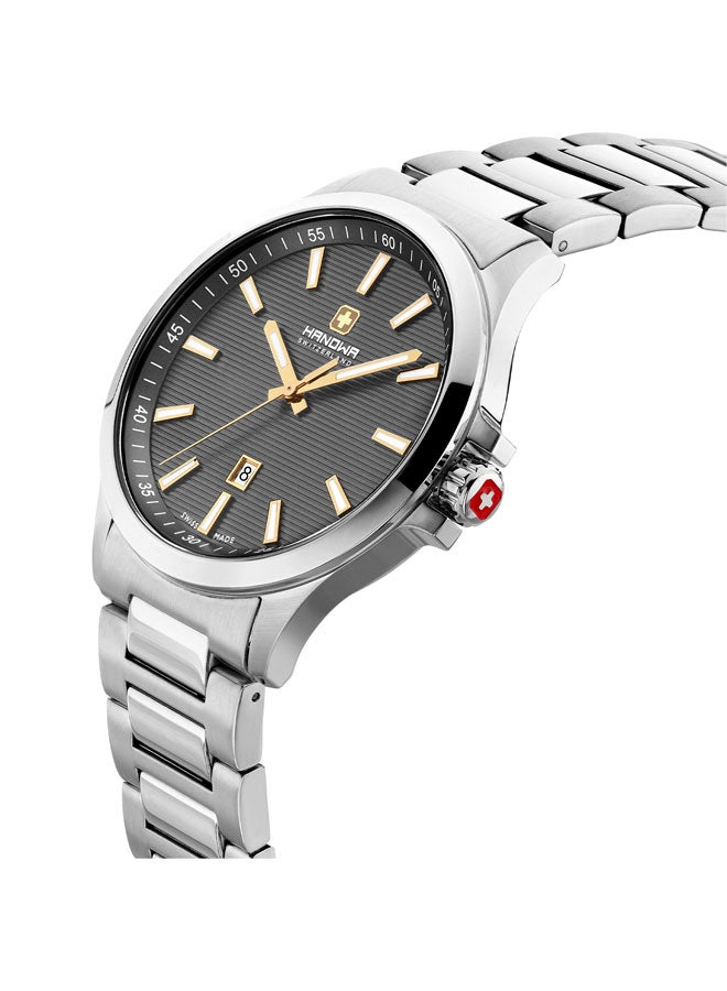 Hanowa Kander 43mm Cool Grey Dial Stainless Steel Bracelet Watch for Men  - Image 2