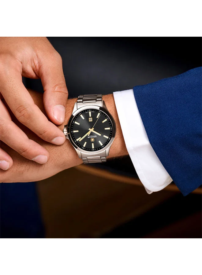 Hanowa  Kander Grey Dial Silver Stainless Steel Bracelet Analog Watch for Men 43mm for Men | Best Price UAE