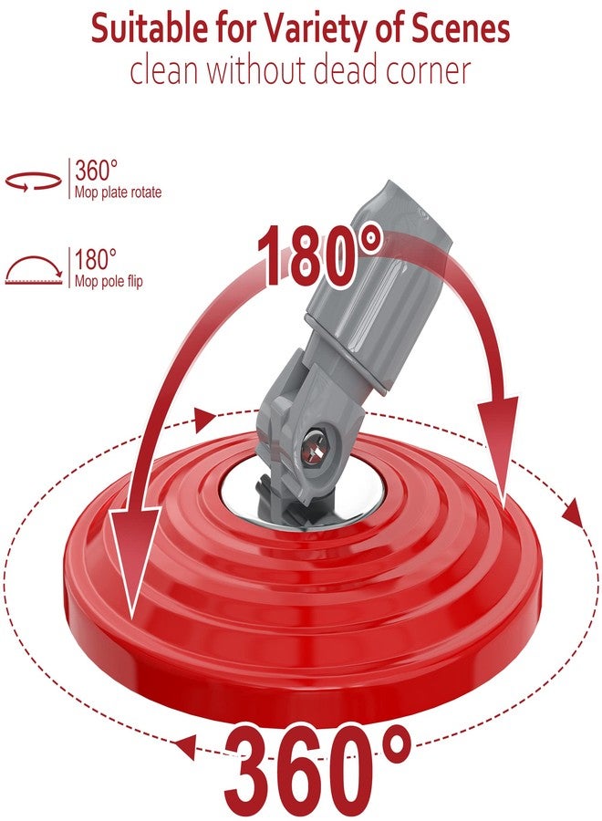 RinseWise Plastic Mop Base Replacement for RinseWise Spin Mop Bucket,Replacement Mop Parts, Mop Accessories for Household Cleaning, Floor Mop Parts-Red - Image 3