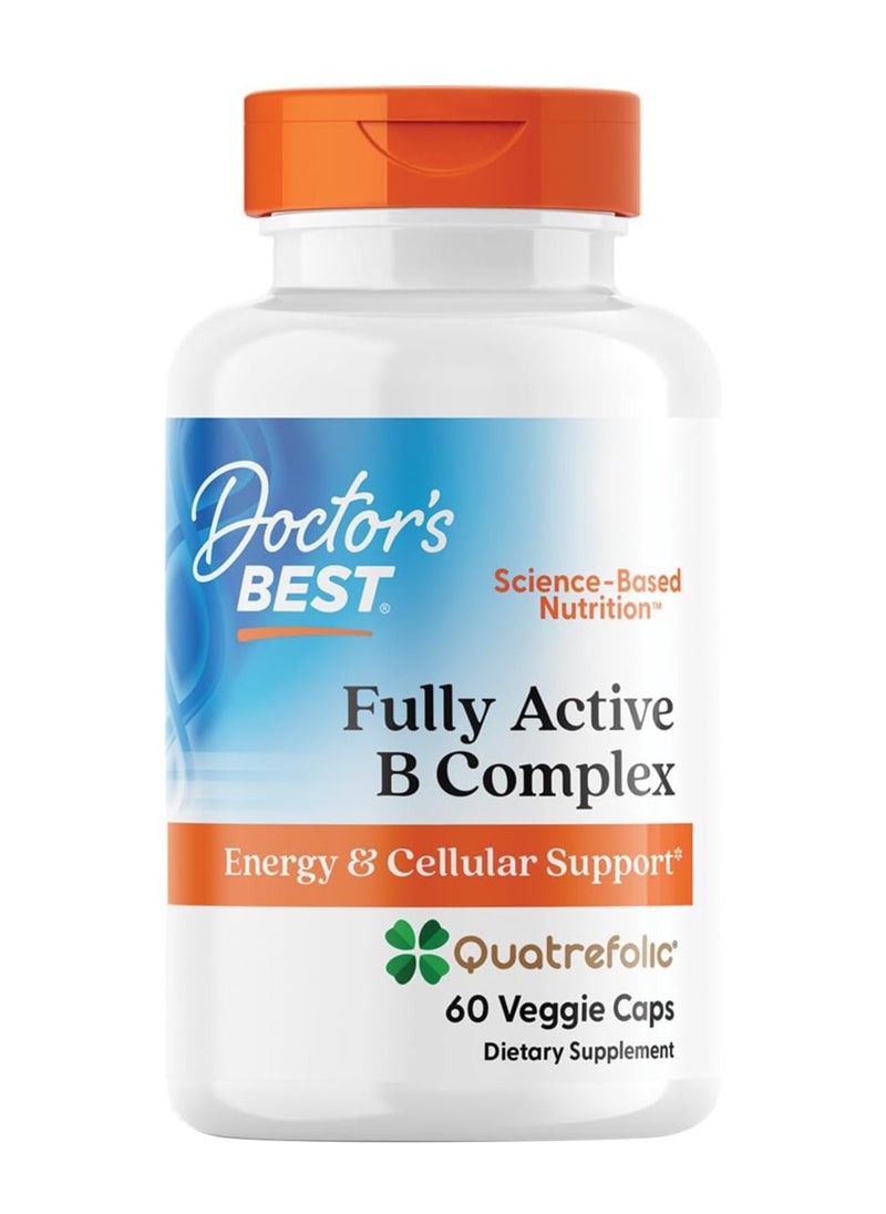 Doctor's BEST Fully Active B Complex Supports Energy Nervous System Optimal Health 60 Veg Caps  - Image 1