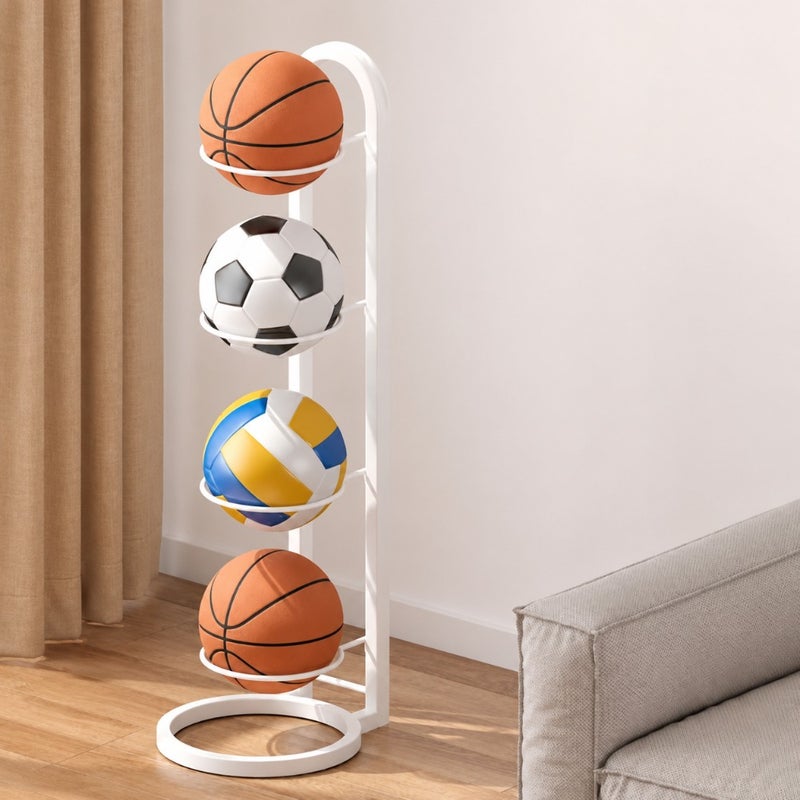 رف تخزين كرة السلة، رف كرة سلة قابل للطي للأرضيات المنزلية، رف تخزين الكرة الطائرة، رف وضع الكرة متعدد الطبقات