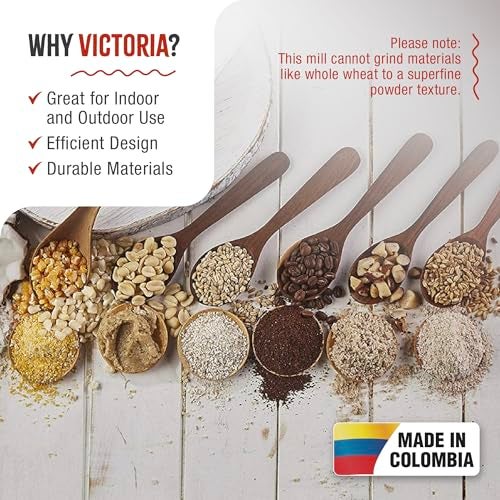 Victoria Manual Cast Iron Grain Mill with High Hopper, Premium Corn-Grinding Mill and Grain Grinder, Made in Colombia - Image 3