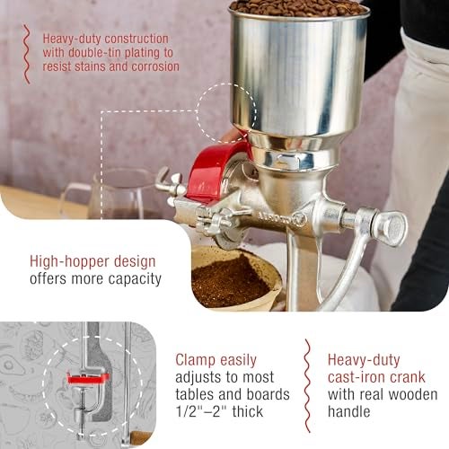 Victoria Manual Cast Iron Grain Mill with High Hopper, Premium Corn-Grinding Mill and Grain Grinder, Made in Colombia - Image 5