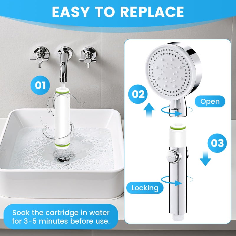 Linsuely 4 Pack Replacement Filters Compatible With PWERAN Handheld Shower Head,Shower Filter For Fitespot,Removes Chlorine - Image 3