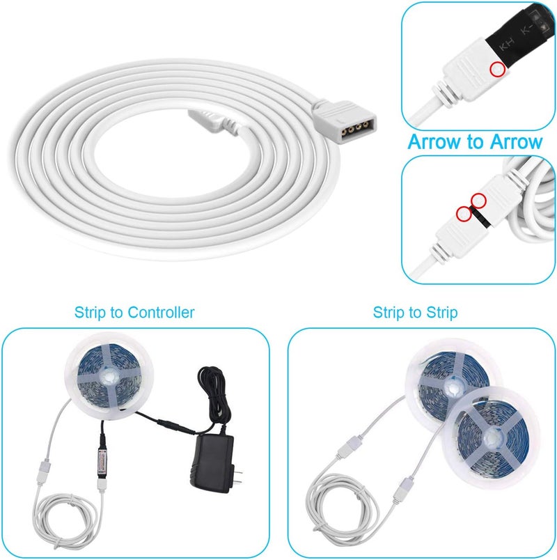 iCreating LED Strip Connector 4 Pin, RGB 5050 LED Light Connectors Kit Includes L Shape LED Connectors, 4Pin 10mm LED Light Strip Connectors for Controller Jumper - Image 3