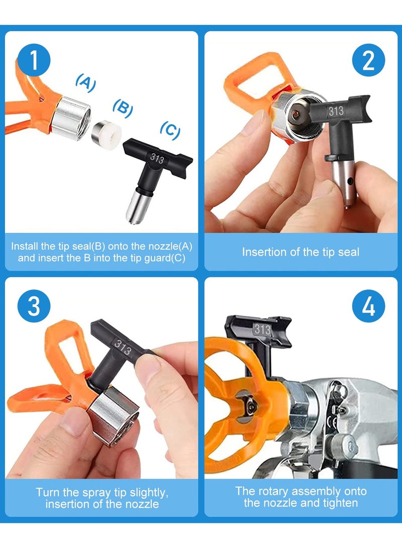 SYOSI 5 Pcs Spray Tips Airless Paint Sprayer Reversible Tip Nozzles, for Spraying Machine Accessories, for Homes Buildings Garden Decks Fences - Image 5