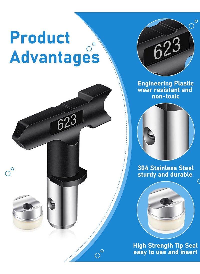 SYOSI 5 Pcs Spray Tips Airless Paint Sprayer Reversible Tip Nozzles, for Spraying Machine Accessories, for Homes Buildings Garden Decks Fences - Image 2