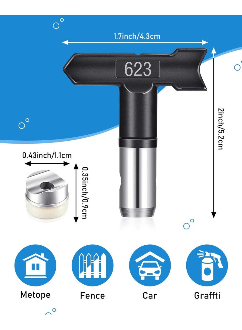 SYOSI 5 Pcs Spray Tips Airless Paint Sprayer Reversible Tip Nozzles, for Spraying Machine Accessories, for Homes Buildings Garden Decks Fences - Image 4