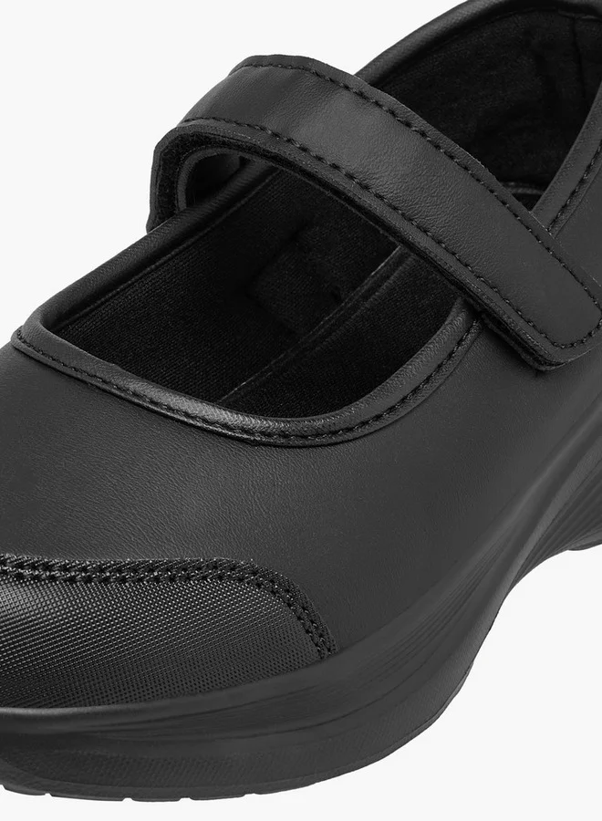 Dash Girls Solid School Shoes with Hook and Loop Closure